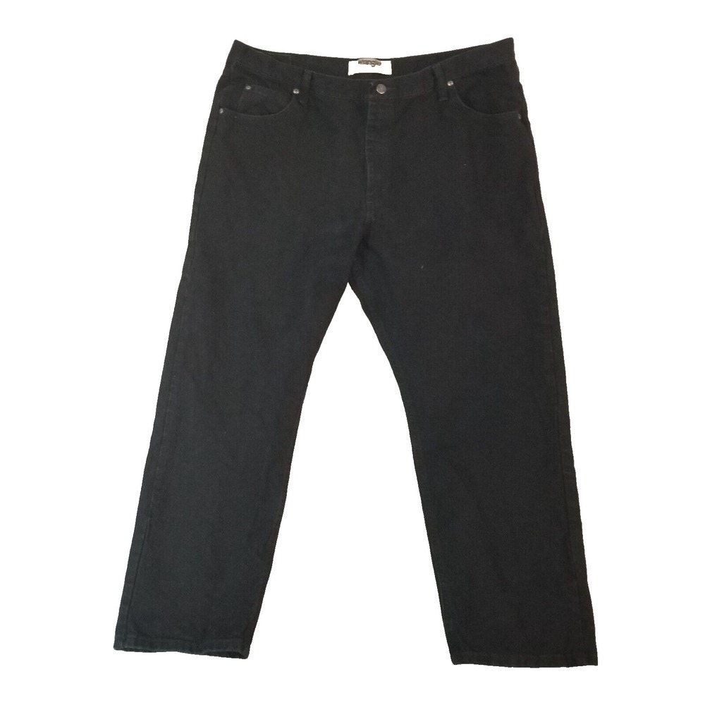 Wrangler jeans men's 42 x 30 regular fit straight black denim pants retro